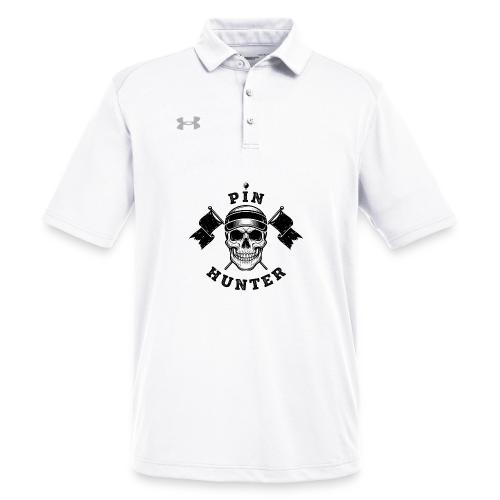 PIN HUNTER - Pro Golf Gift Tee - Skull & Flag - Under Armour Men's Tech Polo