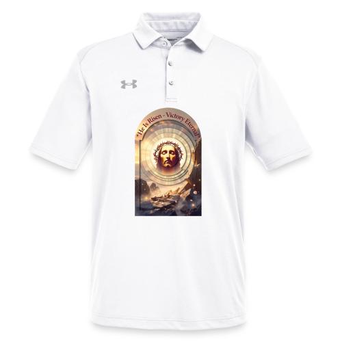 Easter He Is Risen Sacred Face T Shirt, wife Gift - Under Armour Men's Tech Polo