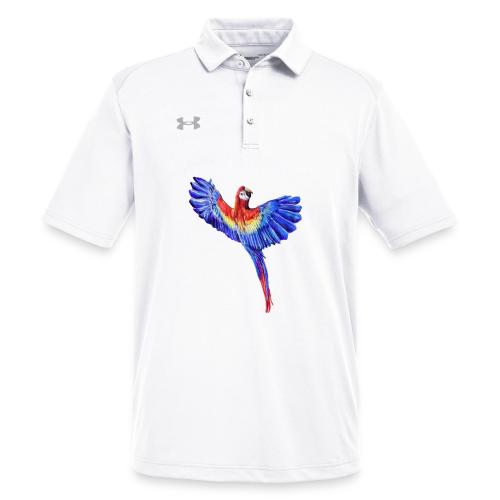 Scarlet macaw parrot - Under Armour Men's Tech Polo