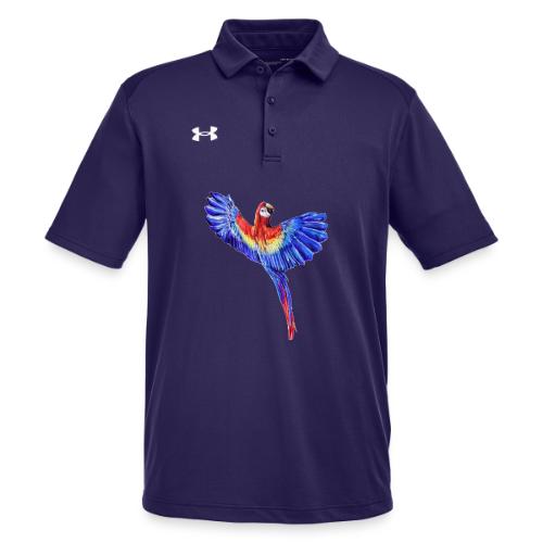 Scarlet macaw parrot - Under Armour Men's Tech Polo