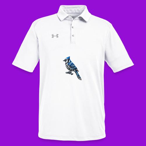 Silver Blue Jay on Perch - Under Armour Men's Tech Polo