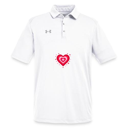 Layered Red & Pink Heart – Cute Valentine Love - Under Armour Men's Tech Polo