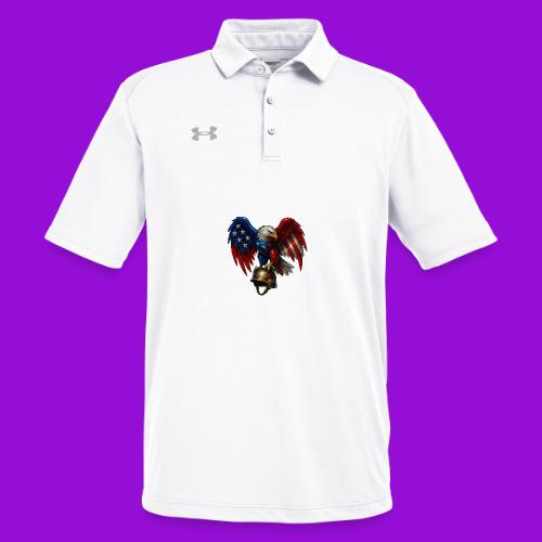 American Flag Bald Eagle - Helmet - Under Armour Men's Tech Polo