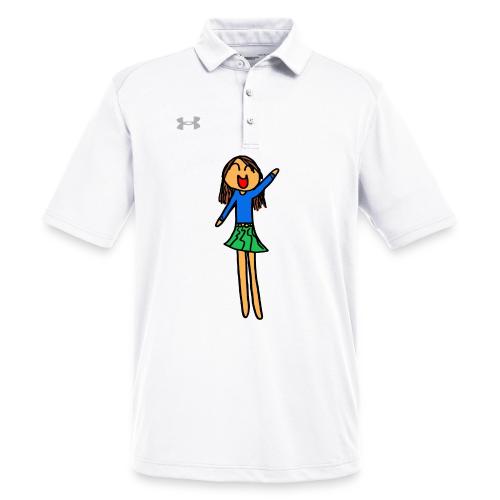 Sophia, Black Outline, Full Color (tshirts) - Under Armour Men's Tech Polo