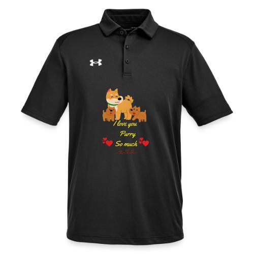 Cute Dog Family Love – “I Love You Purry So much - Under Armour Men's Tech Polo