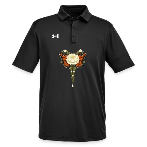 Monarch Butterfly Floral Botanical Art - Under Armour Men's Tech Polo
