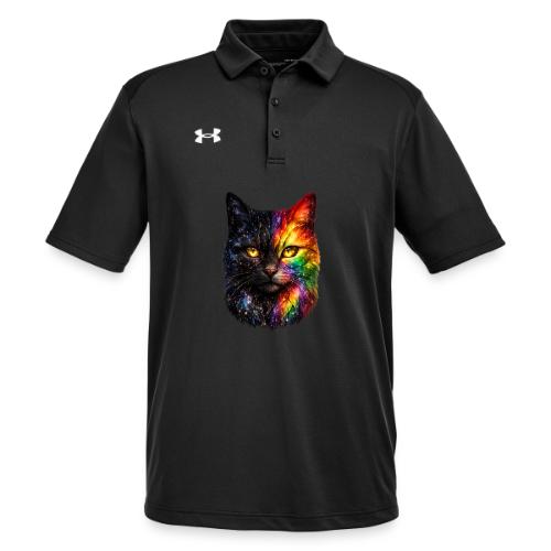 Cosmic Galaxy Rainbow Cat - Under Armour Men's Tech Polo