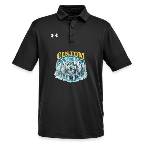 Custom Wolf Pack Howling Moon Vintage Wilderness - Under Armour Men's Tech Polo