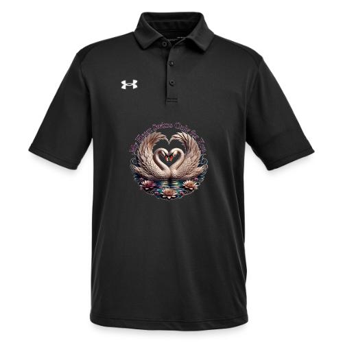 My Heart Swims Only for You Swan Heart T-Shirt - Under Armour Men's Tech Polo