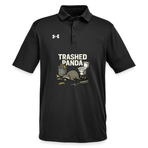 Trashed Panda – Funny Drunk Raccoon Cartoon - Under Armour Men's Tech Polo