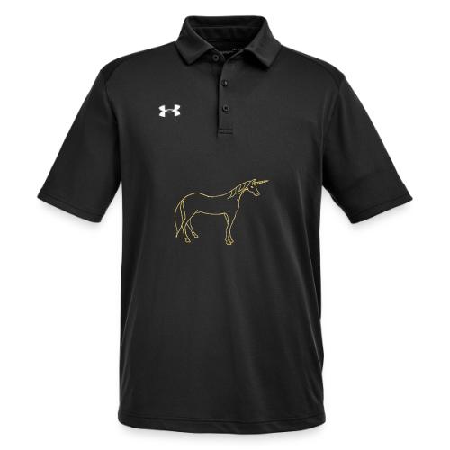 unicorn gold outline - Under Armour Men's Tech Polo