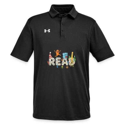 Whimsical READ Kids Cartoon - Under Armour Men's Tech Polo