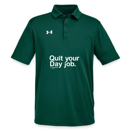 QuiteYourDayJOb simple white - Under Armour Men's Tech Polo