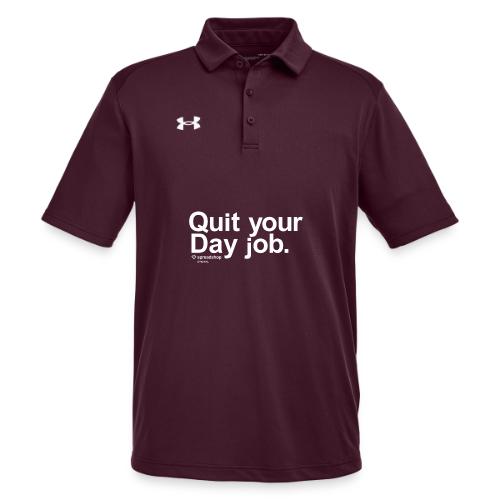 QuiteYourDayJOb simple white - Under Armour Men's Tech Polo