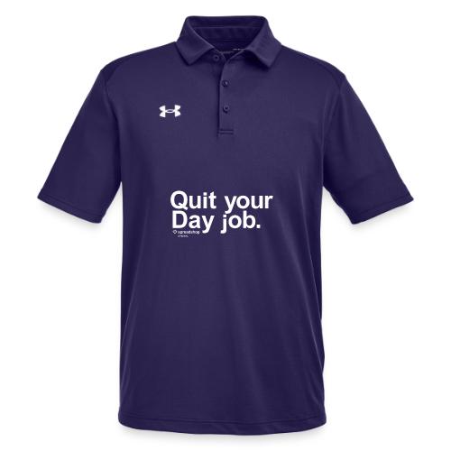 QuiteYourDayJOb simple white - Under Armour Men's Tech Polo