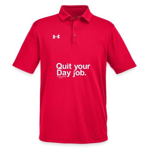 QuiteYourDayJOb simple white - Under Armour Men's Tech Polo