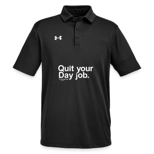 QuiteYourDayJOb simple white - Under Armour Men's Tech Polo
