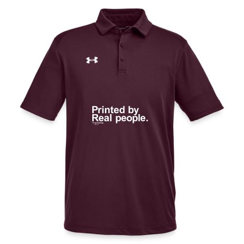 PrintedByRealPeople simple white - Under Armour Men's Tech Polo