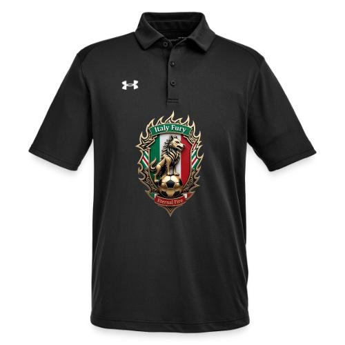Italy Wolf Fury T-Shirt, Italian Flag Pride Gift - Under Armour Men's Tech Polo