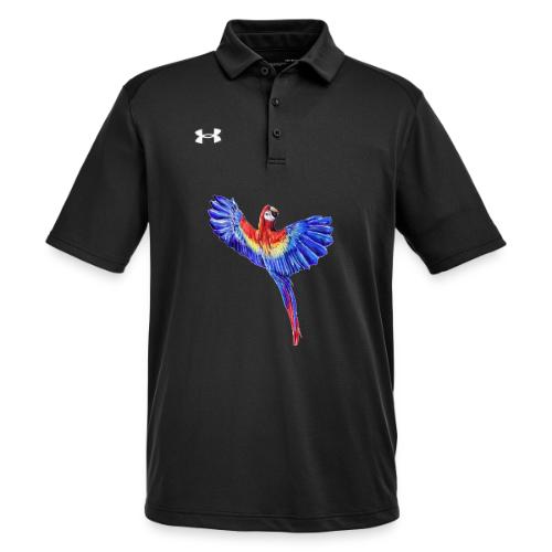 Scarlet macaw parrot - Under Armour Men's Tech Polo