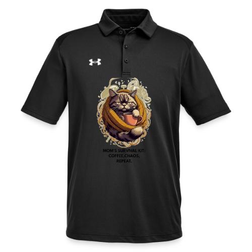 Powered by Sarcasm Cat Tee - Under Armour Men's Tech Polo