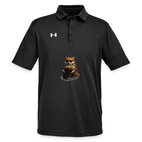 Cool Red Fox Wearing Sunglasses Drinking Coffee - Under Armour Men's Tech Polo