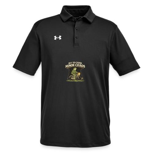 Minor Chaos Vintage Frog and Cat on Bicycle - Under Armour Men's Tech Polo