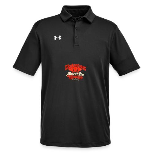 Retro Elephant Bee My Valentine Cute Couple - Under Armour Men's Tech Polo
