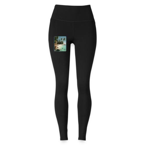 Serene Tropical Beach Floral Design - Under Armour Ladies' Motion Ankle Legging