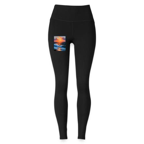 Sunset Storm Waves Oil Painting - Under Armour Ladies' Motion Ankle Legging