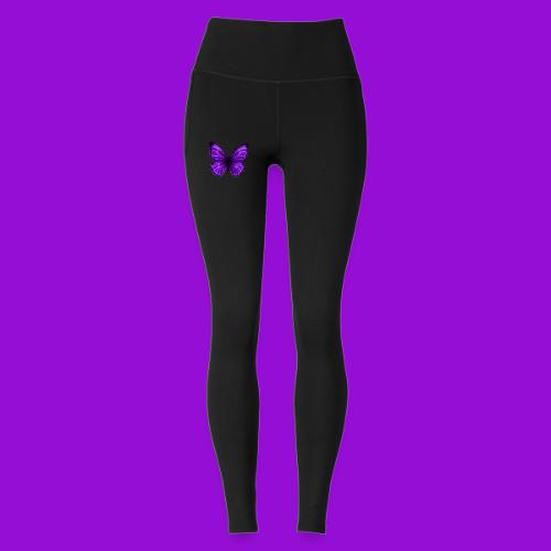Neon Purple Butterfly - Under Armour Ladies' Motion Ankle Legging