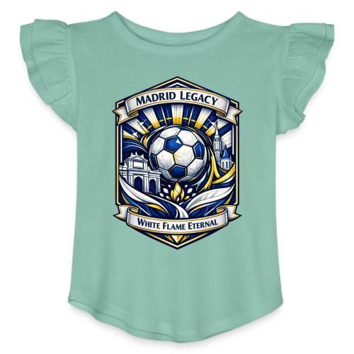 Madrid White Legacy T Shirt, Madrid Fan Gift - Toddler Girls Flutter T-shirt