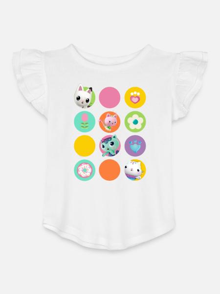- Toddler Girls Flutter T-shirt - white - Front