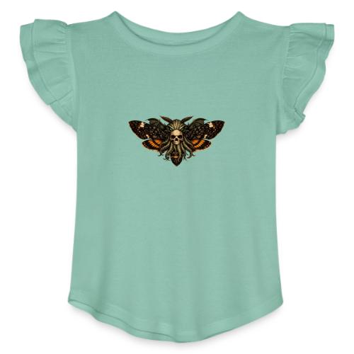 Cthulhu Moth Skull - Toddler Girls Flutter T-shirt