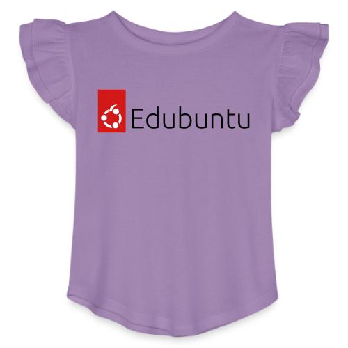 Edubuntu Logo 2023 - Black - Toddler Girls Flutter T-shirt