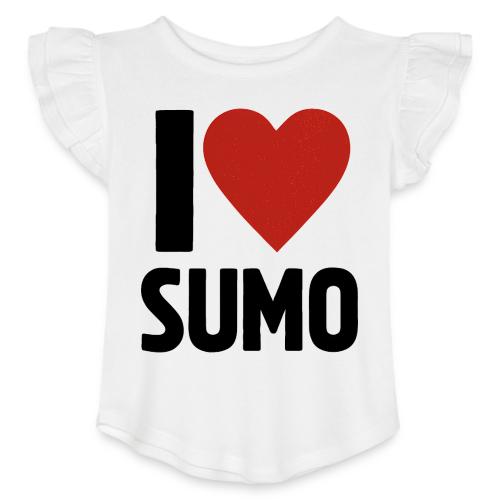 I Love Sumo – Bold Minimalist Sumo Wrestling Fan - Toddler Girls Flutter T-shirt