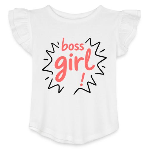 Boss Girl Bold Feminist Statement - Toddler Girls Flutter T-shirt