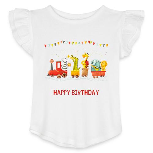 Happy birthday - Toddler Girls Flutter T-shirt