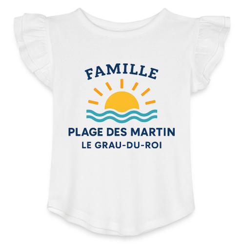 Family Beach Shirt – Plage des Martin Design - Toddler Girls Flutter T-shirt