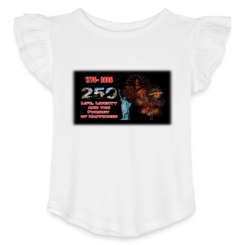1776 - 2026 - 250 Years USA | Fireworks - Toddler Girls Flutter T-shirt