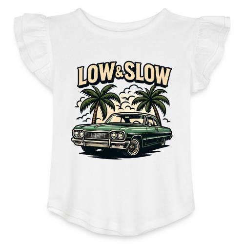 Classic Lowrider Car | Low & Slow Retro T-Shirt - Toddler Girls Flutter T-shirt