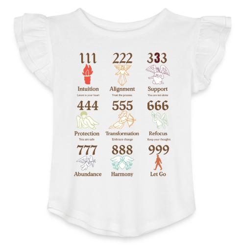 Mystic Angel Numbers Spiritual Symbols on Gildan - Toddler Girls Flutter T-shirt