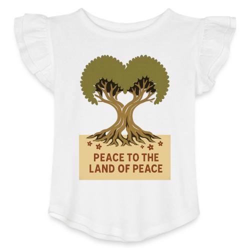 Peace To The Land Of Peace Tree Heart - Toddler Girls Flutter T-shirt