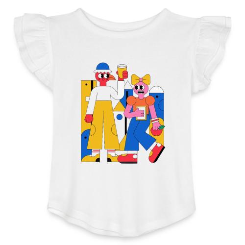 Bold Geometric Duo Pop Art - Toddler Girls Flutter T-shirt