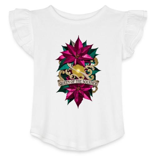 Queen of the Solstice Poinsettia T-Shirt - Toddler Girls Flutter T-shirt