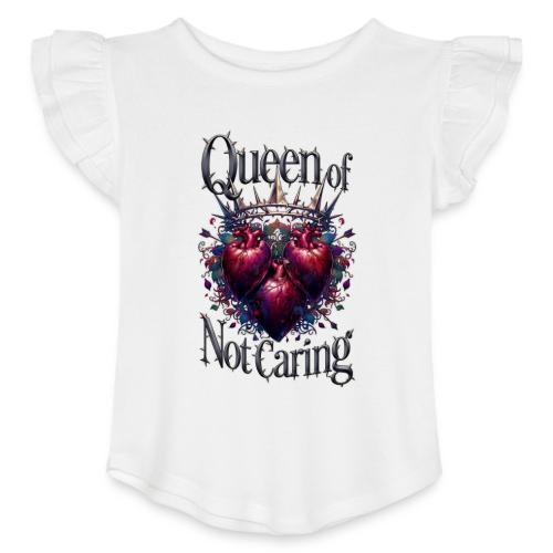 Queen of Not Caring T-Shirt - Toddler Girls Flutter T-shirt
