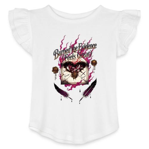 Burned the Evidence Feels Great T-Shirt - Toddler Girls Flutter T-shirt