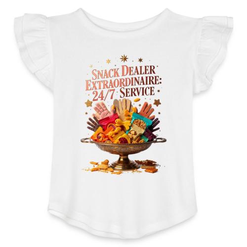 Snack Dealer Extraordinaire Tee, Mum Gift - Toddler Girls Flutter T-shirt