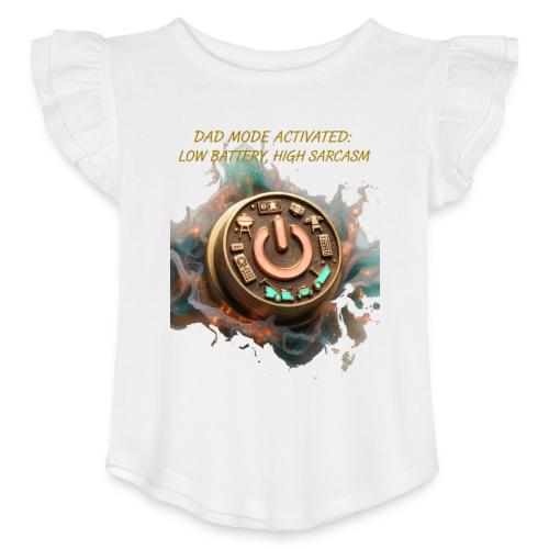 Dad Mode Activated T Shirt, Funny Dad Gift - Toddler Girls Flutter T-shirt