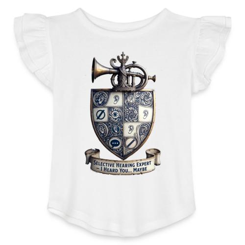 Selective Hearing Expert Crest T Shirt - Toddler Girls Flutter T-shirt